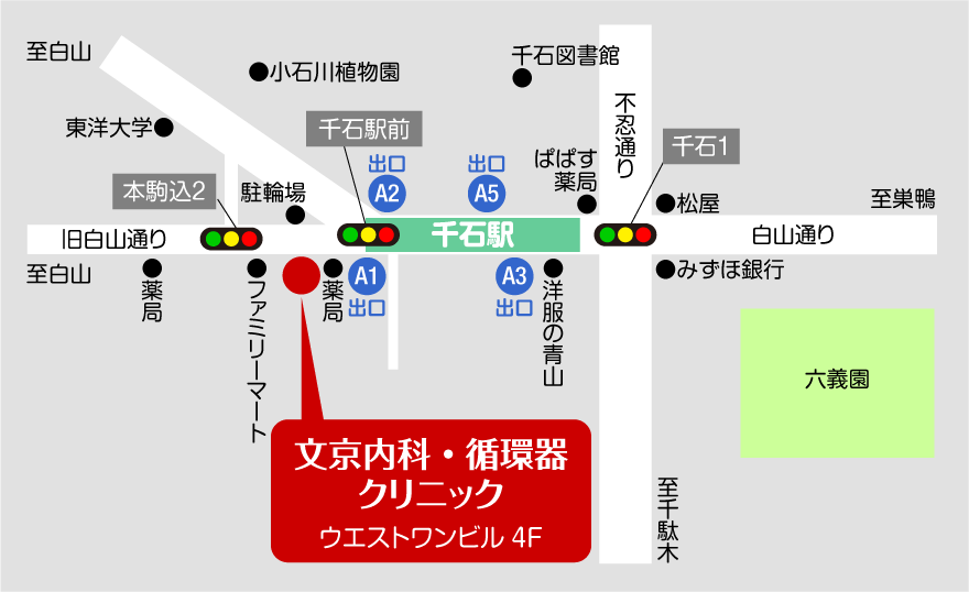 文京内科・循環器クリニック案内図